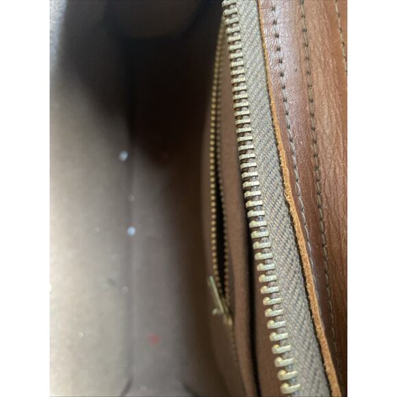 Vtg 70s Purse Leather Hand Tooled Brown Mexican Handbag Roses Floral Embossed - Picture 9 of 12